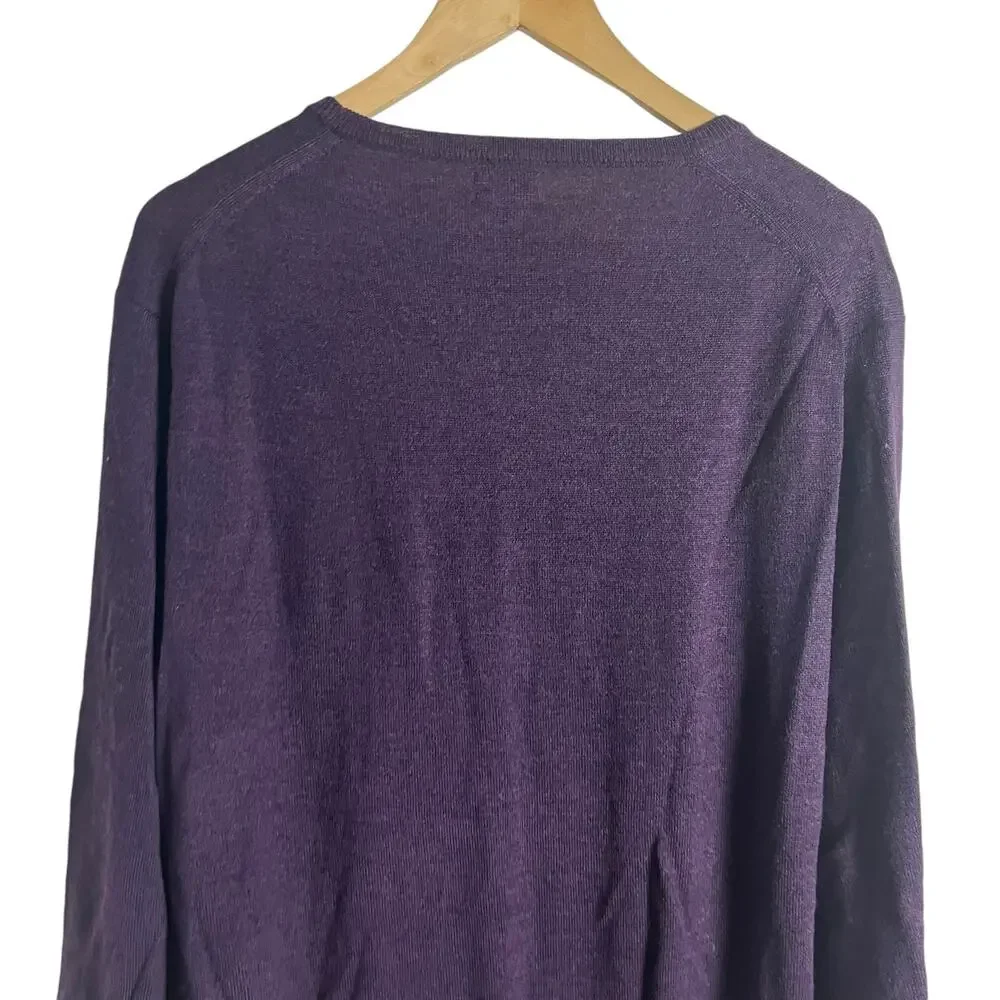 J.Crew Men’s Merino Wool Blend Purple Crewneck Long Sleeve Sweater Size XL